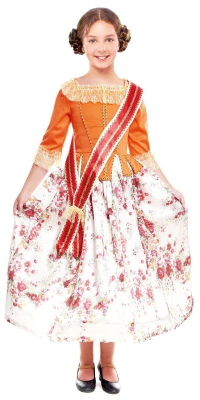 Disfraz de Fallera Naranja para Niña Fallera Partilandia